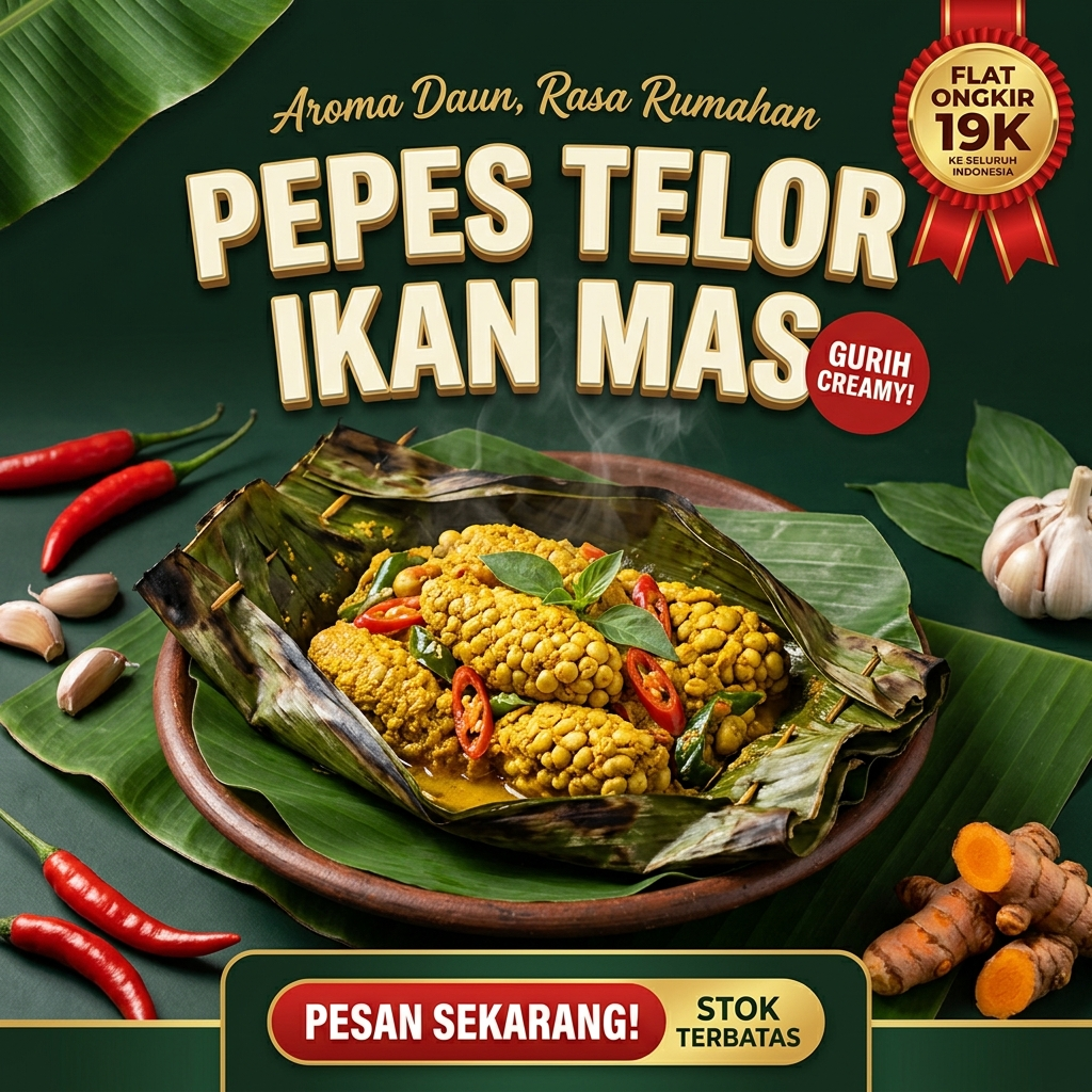 Pepes Telor Ikan Mas 150 gr