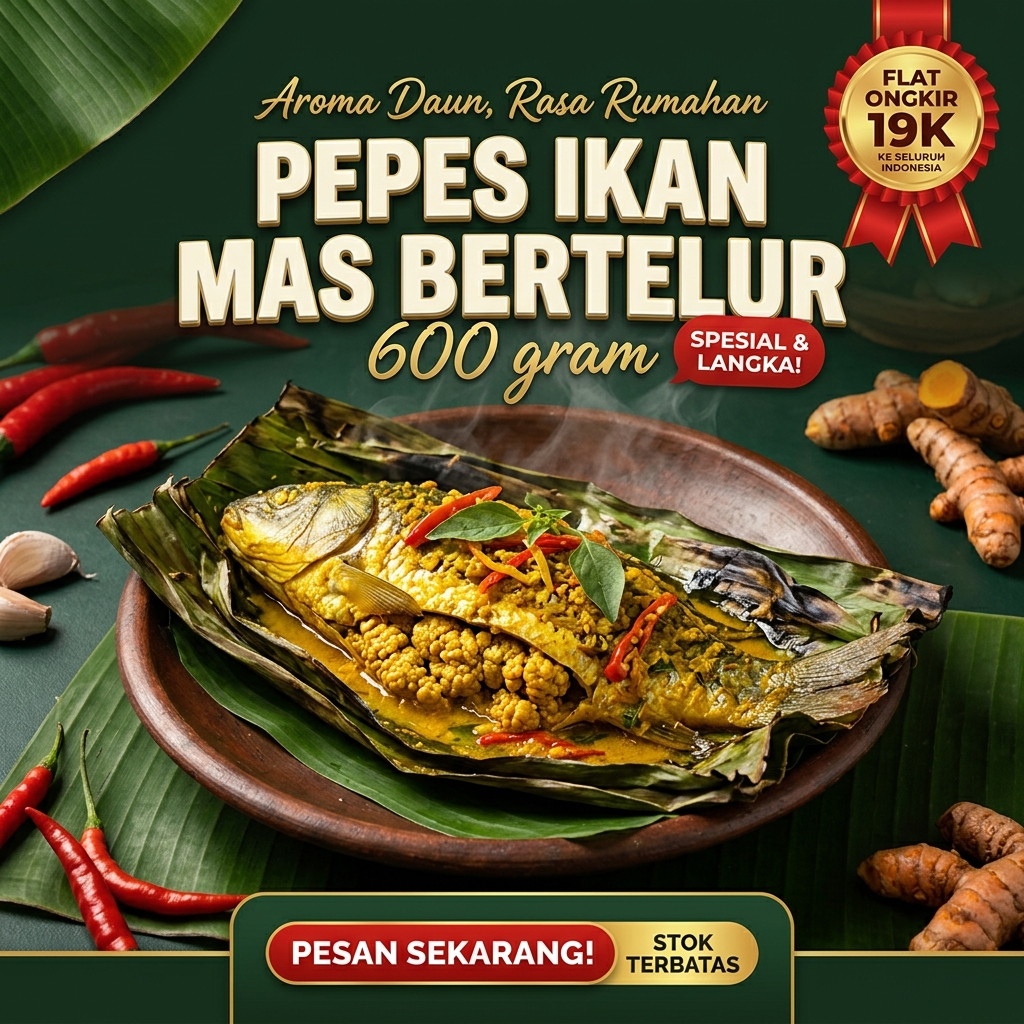 Pepes Ikan Mas Bertelur 600 gr